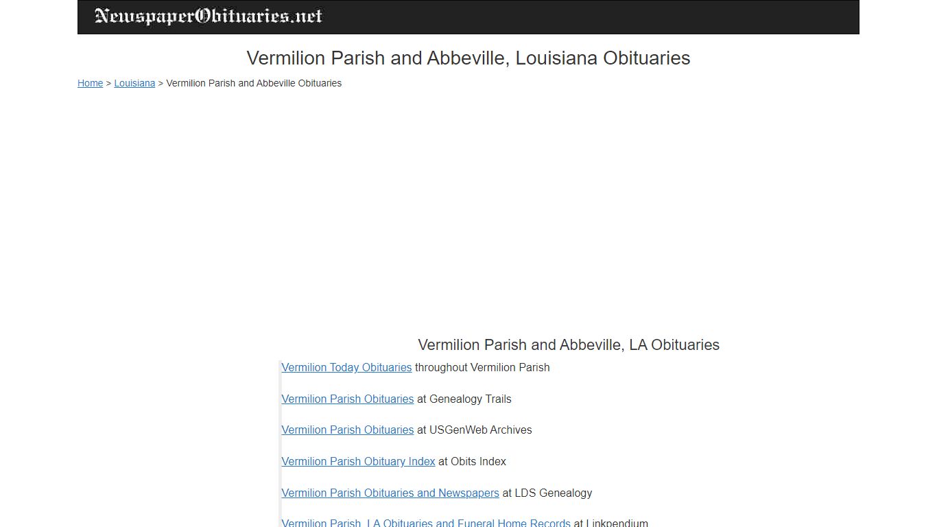 Vermilion Parish Obituaries and Abbeville, LA Obituaries