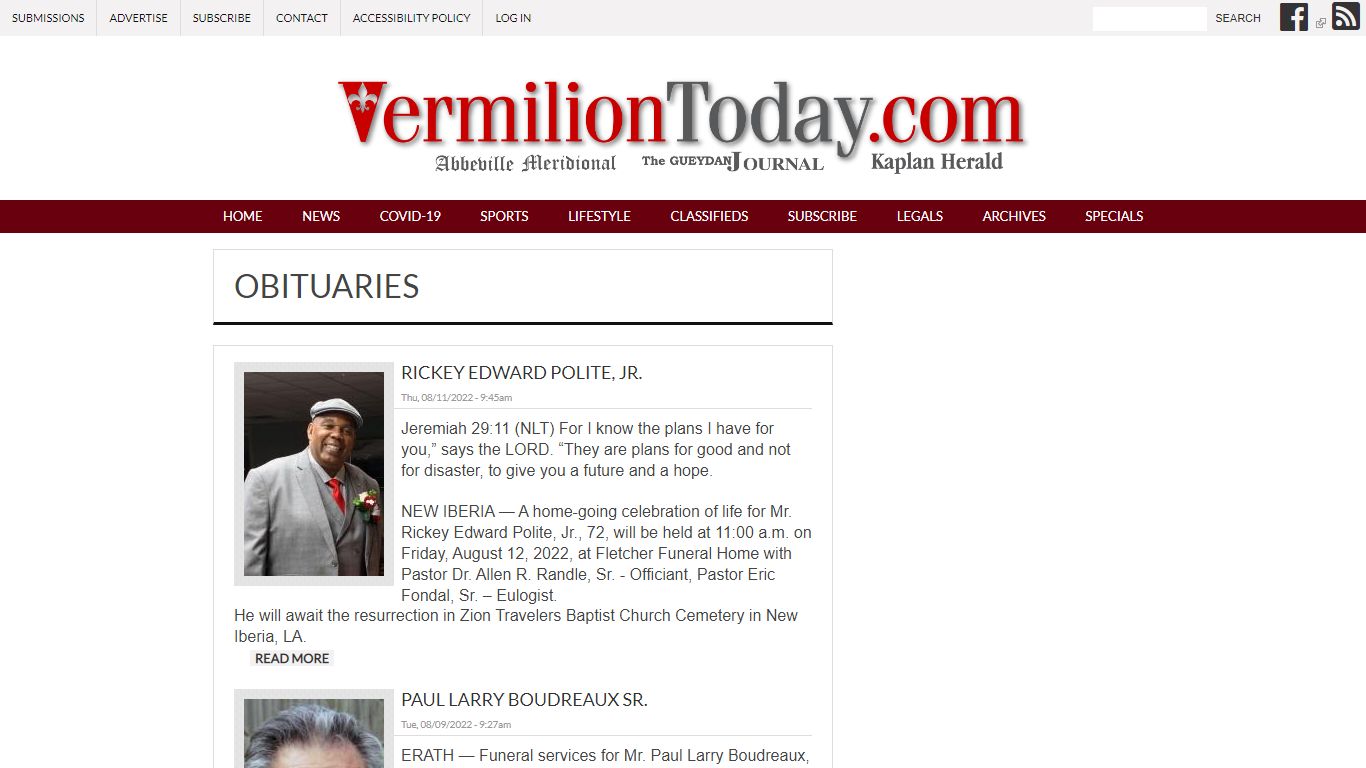 Obituaries | Vermilion Today